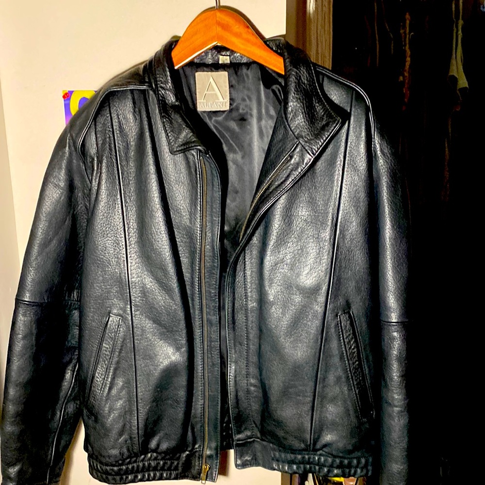 Alfani vintage genuine leather jacket